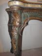 Antique carved and gilded console with alabaster top