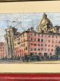 1960s drawing depicting the center of Rome by Belau