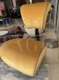 Pair of Jordan Mozer armchairs in yellow velvet from the 70s