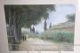 Menotti Pertici - pair of pastel paintings with Tuscan landscapes
