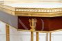Antique Napoleon III octagonal coffee table in mahogany, marble and bronze