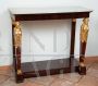 Antique French Empire console from the Consulate period in mahogany feather