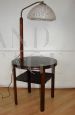 Vintage floor lamp with wooden reading table, 1950s        