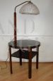 Vintage floor lamp with wooden reading table, 1950s        