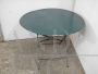 Round green iron garden table from the 70s