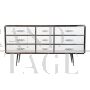 Large white glass dresser with 9 drawers