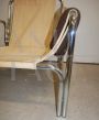 Pair of 60s - 70s armchairs in metal and brown corduroy velvet