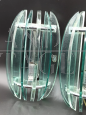 Pair of vintage 70s Veca glass sconces
