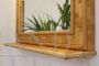 Vintage bamboo mirror with lights and shelf, Italy 1970s