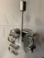 Reggiani chrome chandelier with 8 lights, Italian space age from the 70s