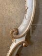 Baroque style console in white and gold painting, with rocaille leg