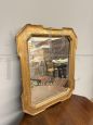 Antique tray mirror from the mid-19th century in gold leaf with engraved workmanship