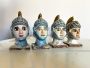 Set of 4 handmade Sicilian Puppet heads, Italy 1980s    