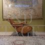 Reclining armchair by Nello Pini in brown skai