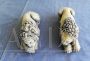 Pair of small sculptures of sleeping lions, inspired by Antonio Canova
