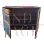 Vintage style two-door sideboard in multicolor glass