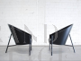 Pair of black Costes armchairs by Philippe Starck, 1980s         