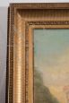 Antique painting with a gallant scene, oil on canvas, France 19th century