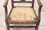 Antique Louis XVI armchair with straw seat, Italy 18th century
