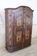 Rare 19th century Tyrolean carved and painted wardrobe with secret compartments