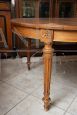 Antique French Napoleon III extendable table in solid walnut