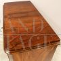 Antique Biedermeier dresser in walnut briar with drop-down top