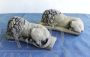 Pair of small sculptures of sleeping lions, inspired by Antonio Canova