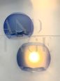 Pair of Micron blue glass bowl wall lights