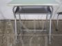 Vintage green formica school desk with chair, 1970s