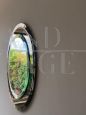 Lupi Cristal Luxor vintage round mirror in beveled crystal, Italy 1970s