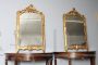 Pair of antique Louis XVI mirrors in pure gold, Italy 1750