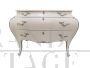 Vintage chest of drawers in Venetian Baroque style, white lacquered