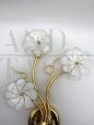 Wall lamp applique in Murano glass with flowers