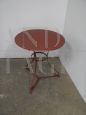 1940s red iron garden table                            