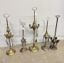 Set of 5 antique gilded bronze lamps