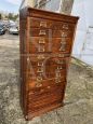 Antique walnut wood filing cabinet from the Fossati and Meroni company