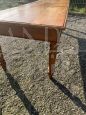 Large antique farmhouse table in cherry wood with inlays, Italy 19th century