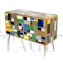Design chest of drawers covered with multicolored Murano glass, 1980s