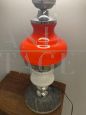 Nason style lamp in white and red Murano glass, 1960s