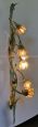 Pair of Banci wall lights in mother of pearl and wrought iron, 1970s