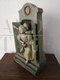 Late 19th century terracotta sculpture with little girls and clock
