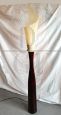 Floor lamp in stained wood with parchment lampshade, 1970s