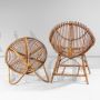 Bamboo armchair and coffee table set, Italy 1960s