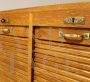 Walnut double roller shutter filing cabinet