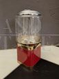 Vintage Beaver burgundy countertop candy dispenser