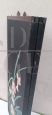Vintage black silk folding screen with floral decorations