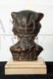 De Martino - Antique bronze sculpture depicting the head of a peasant woman