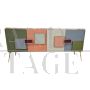 Design sideboard with 4 doors in multicolored glass