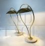 Pair of vintage brass and marble table lamps, 1970s