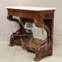 Antique Charles X console with mirror and top in Carrara marble, Italy 1800s